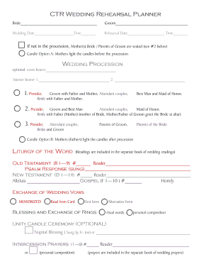 Wedding Rehearsal Planner