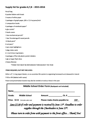 Graph paper to print - Supply list for grades 6,7,8 20152016 - ces-richmond