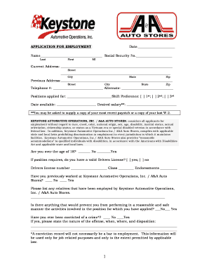 Employment Application Form
