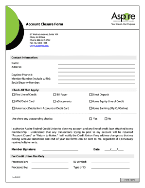 Account Closure Form