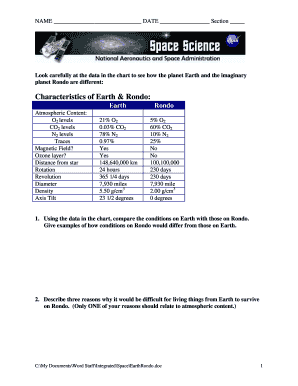 Special teams template - Look carefully at the data in the chart to see how the planet Earth and the imaginary - www2 mgrhs