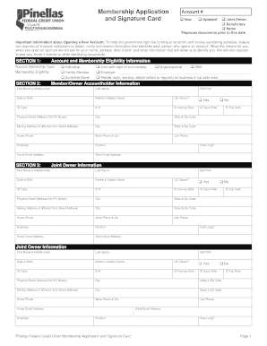 Pinellas Federal Credit Union Membership Application