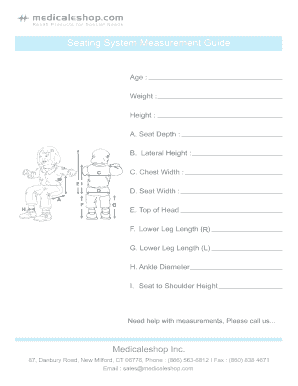 Seating System Measurement Guide
