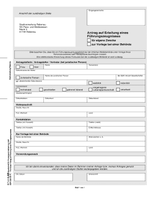 Antrag auf Erteilung eines Führungszeugnisses