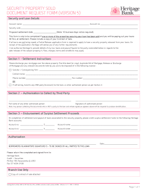 Security Property Sold Document Request Form