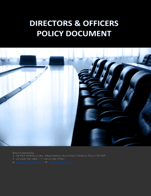 Directors and Officers Insurance Policy Document