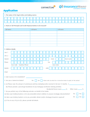 Connective Brokers Professional Indemnity Insurance Application