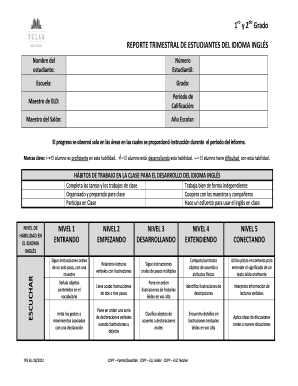 Reporte Trimestral de Estudiantes del Idioma Inglés