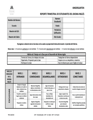 Reporte Trimestral de Estudiantes del Idioma Inglés