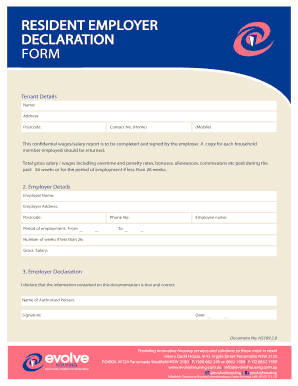 Resident Employer Declaration Form