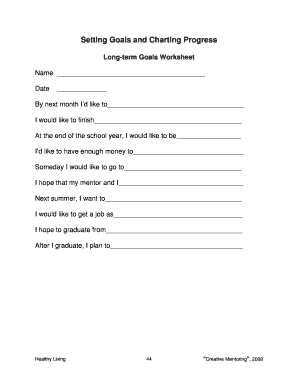 Long-term Goals Worksheet