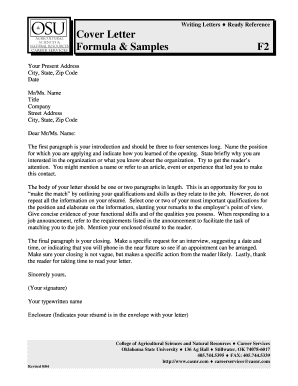 Cover Letter Template