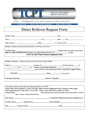 Direct Rollover Request Form