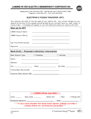 LREMC Electronic Funds Transfer Form