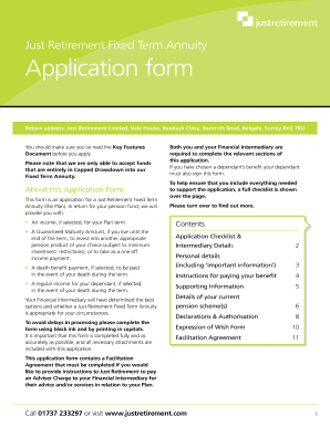Fillable Online Just Retirement Fixed bTermb Annuity bApplicationb Form ...