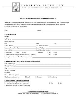 Estate Planning Questionnaire