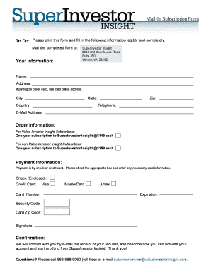 SuperInvestor Insight Subscription Form