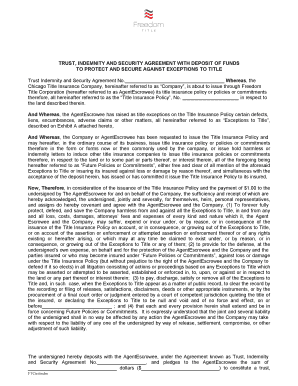 Trust Indemnity and Security Agreement