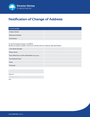 Notification of Change of Address