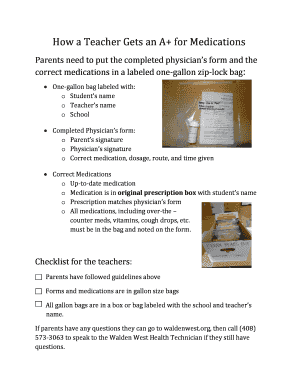 School Medication Authorization Form