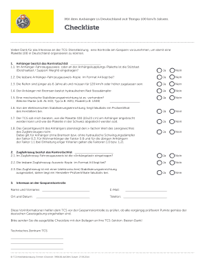 Checkliste für Anhänger mit Tempo 100 km/h in Deutschland
