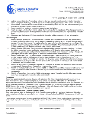 Georgia HIPAA Notice Form