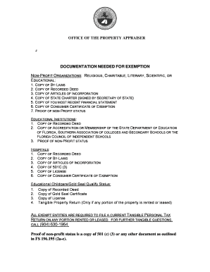 Florida Ad Valorem Tax Exemption Application