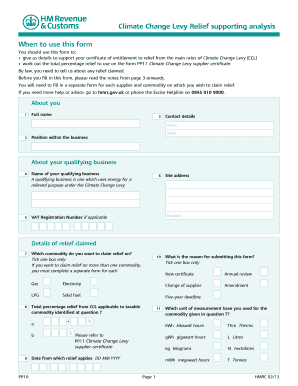 UK Climate Change Levy Relief Form
