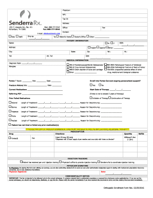 Orthopedic Enrollment Form