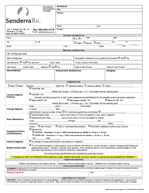 Subcutaneous Immunoglobulin Enrollment Form