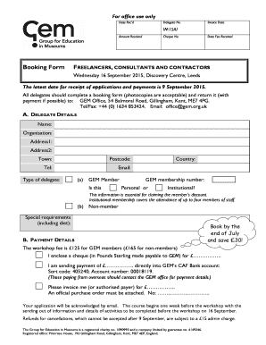 Pbgsbs workers login - Booking Form F - gemorguk - gem org