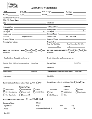 Real Estate Transaction Worksheet