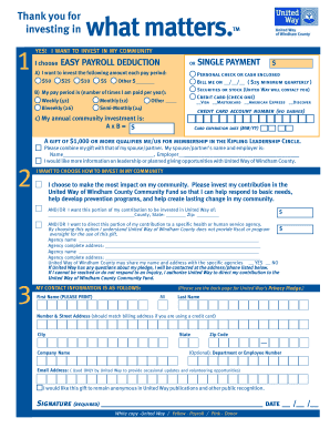 United Way Community Investment Form