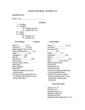 Bible Study Handout on Jeremiah 23-24