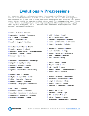 Personal Evolution Assessment Form