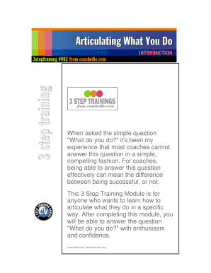 3StepTraining on Articulating What You Do