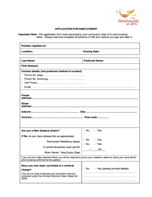 Employment Application Form