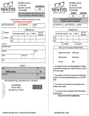 New Eyes Eyeglasses Voucher