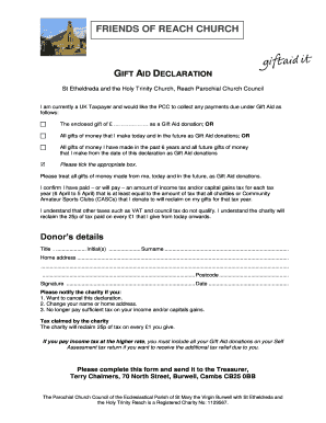 Gift Aid Declaration Form