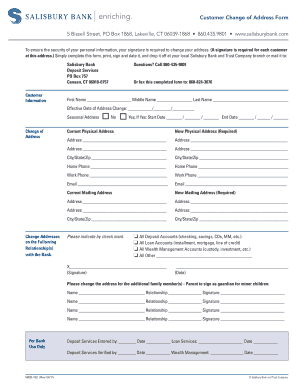 Customer Change of Address Form