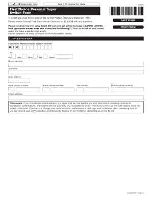 FirstChoice Personal Super Switch Form