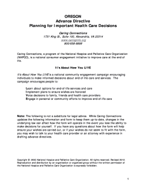 Oregon Advance Directive