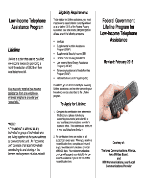 Iowa Lifeline Assistance Certification Form