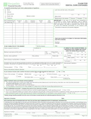 Canadian Dental Care Claim Form