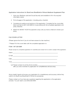 BlueCross BlueShield of Illinois Medicare Supplement Application
