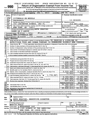 Return of Organization Exempt From Income Tax - Citymeals on ... - citymeals