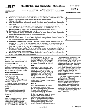Form 8827: Credit for Prior Year Minimum Tax—Corporations
