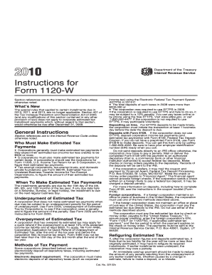 Instructions for Form 1120-W (2010)