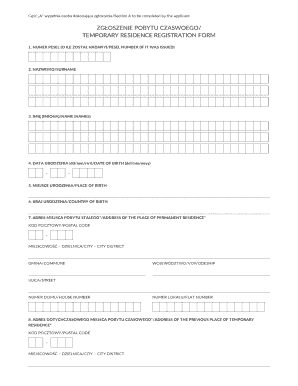 Temporary Residence Registration Form