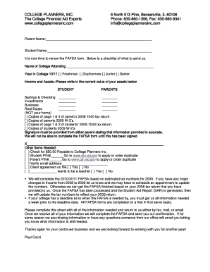 FAFSA Renewal Form